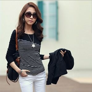 NWT Black and White long sleeve top